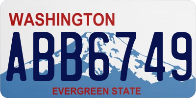 WA license plate ABB6749