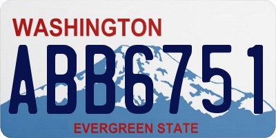 WA license plate ABB6751
