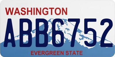 WA license plate ABB6752