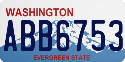 WA license plate ABB6753