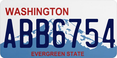 WA license plate ABB6754