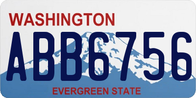 WA license plate ABB6756