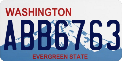 WA license plate ABB6763