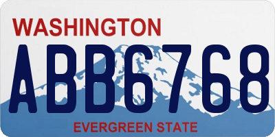 WA license plate ABB6768
