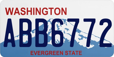 WA license plate ABB6772