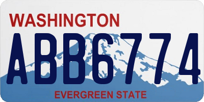 WA license plate ABB6774