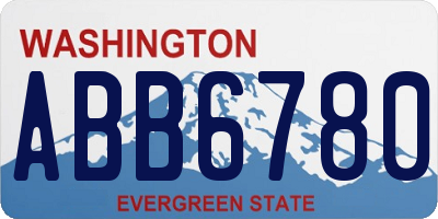 WA license plate ABB6780