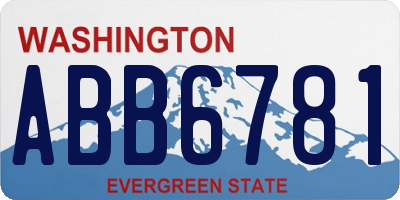 WA license plate ABB6781