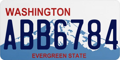 WA license plate ABB6784