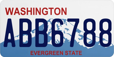 WA license plate ABB6788