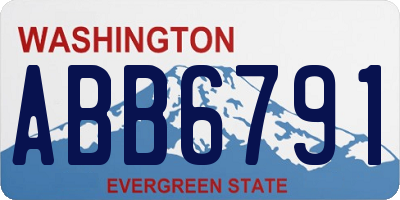 WA license plate ABB6791