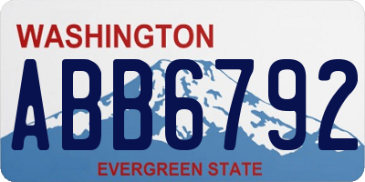 WA license plate ABB6792