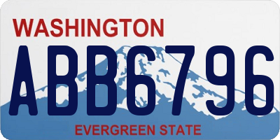 WA license plate ABB6796