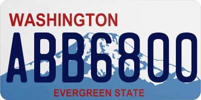 WA license plate ABB6800
