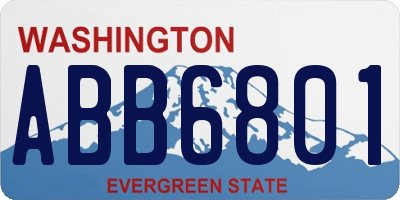 WA license plate ABB6801