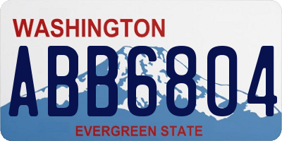 WA license plate ABB6804