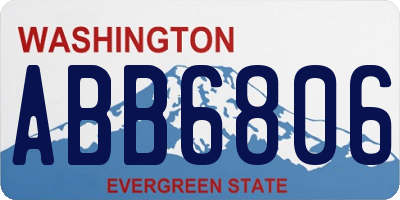 WA license plate ABB6806
