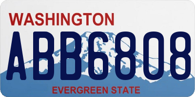 WA license plate ABB6808