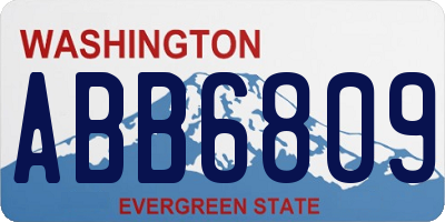 WA license plate ABB6809