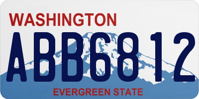 WA license plate ABB6812