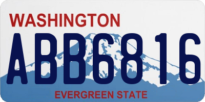WA license plate ABB6816