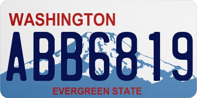 WA license plate ABB6819