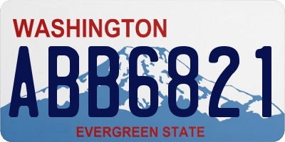 WA license plate ABB6821