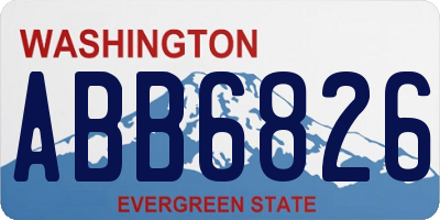 WA license plate ABB6826