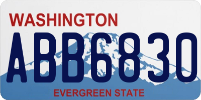 WA license plate ABB6830