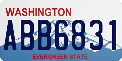 WA license plate ABB6831