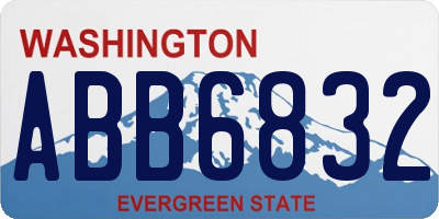 WA license plate ABB6832