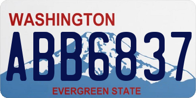 WA license plate ABB6837