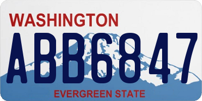 WA license plate ABB6847