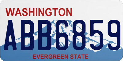 WA license plate ABB6859