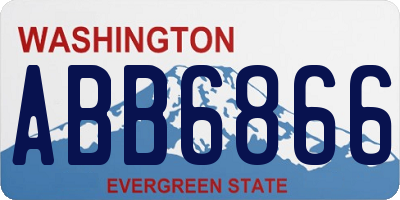 WA license plate ABB6866