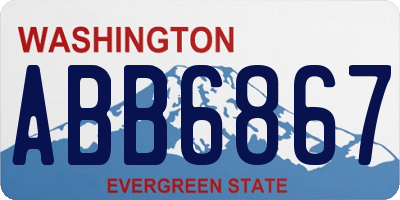WA license plate ABB6867