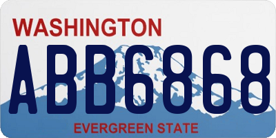 WA license plate ABB6868