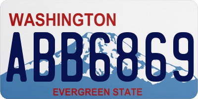WA license plate ABB6869