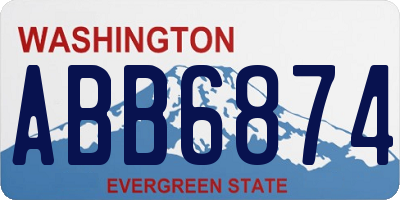 WA license plate ABB6874