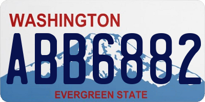 WA license plate ABB6882