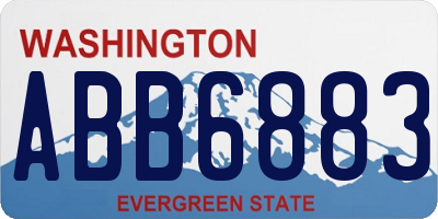 WA license plate ABB6883