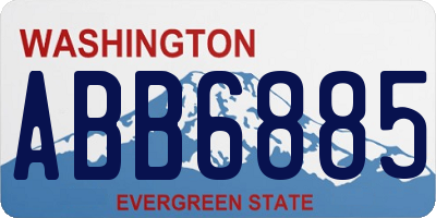 WA license plate ABB6885