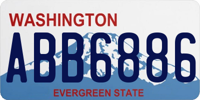 WA license plate ABB6886