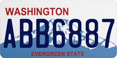 WA license plate ABB6887