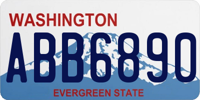 WA license plate ABB6890