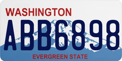 WA license plate ABB6898