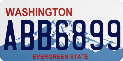 WA license plate ABB6899
