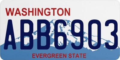 WA license plate ABB6903