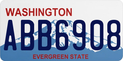 WA license plate ABB6908