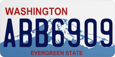 WA license plate ABB6909